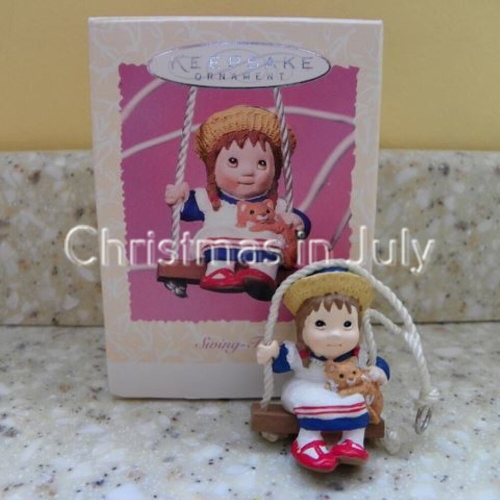 Hallmark 1997 Swing Time Girl Spring Easter Ornament